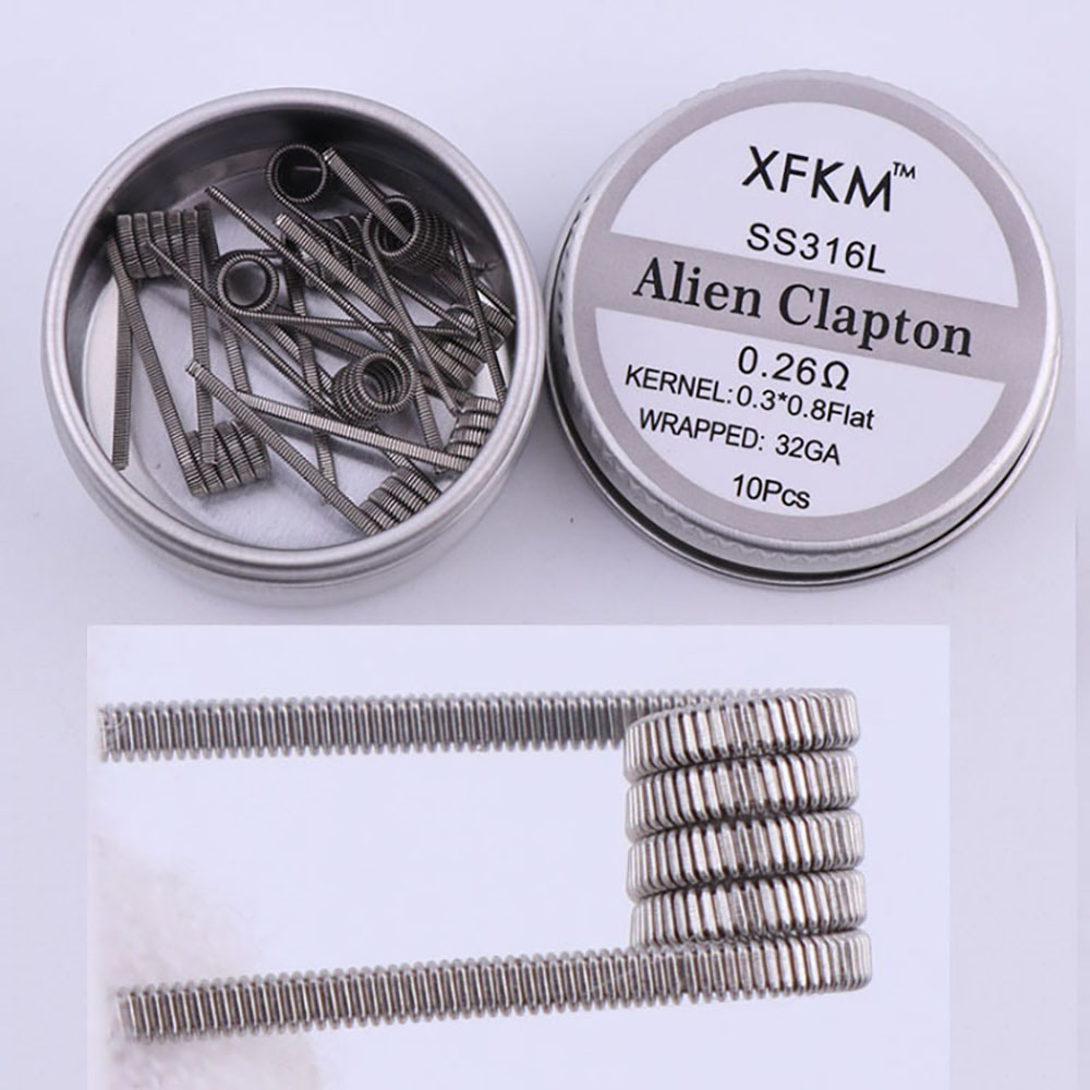 Clapton Wire Pre Built - SS316L 10Pcs/Box wstępnie wbudowana cewka Alien