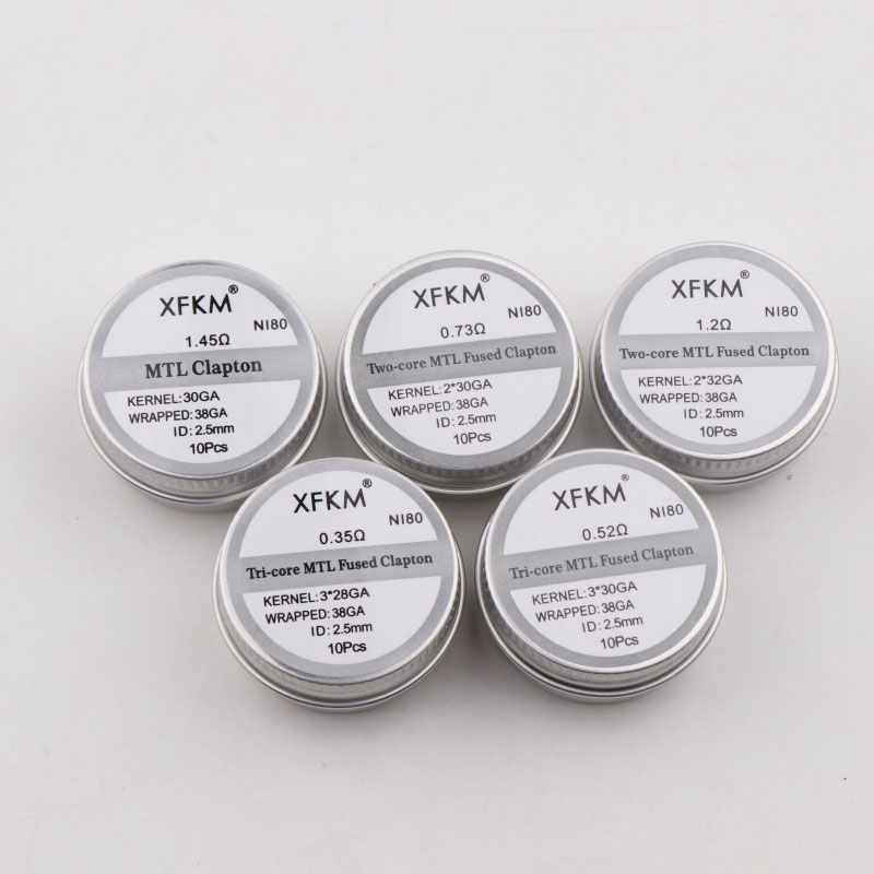Clapton Wire Pre Built - Nowy XFKM 10 sztuk/pudło NI80/A1/SS316L MTL